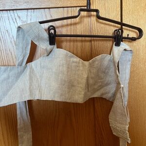 Gray Linen Crop Top